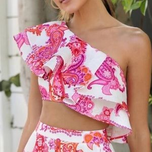 SHEIN one shoulder crop top NWOT